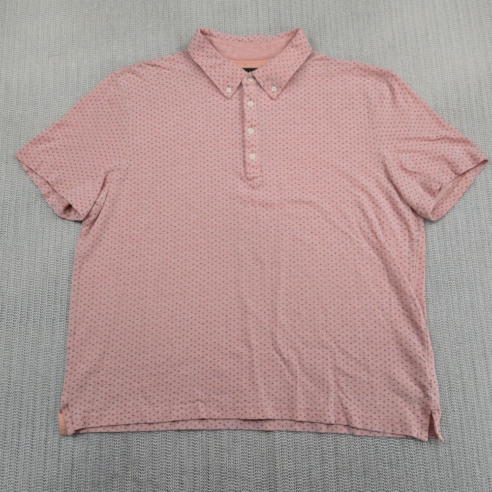 Jos A Bank Reserve Polo Shirt Mens XL Pink Tailored Fit Cotton Short Sleeve
